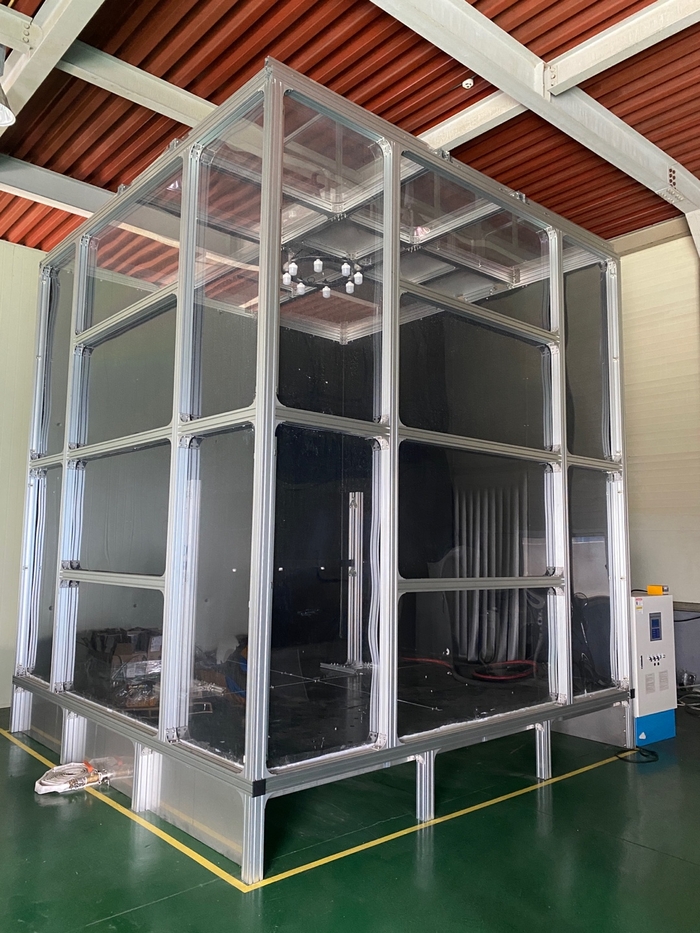 We, Seoyoon, have a test booth for Water Spray Nozzle and can take the test for spraying angle.